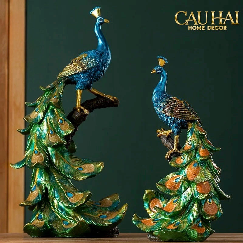 HOME COUTURE - TƯỢNG KHỔNG TƯỚC PAONS IMPÉRIAUX ÉMERAUDE - REGAL HERA DIVINITY H40