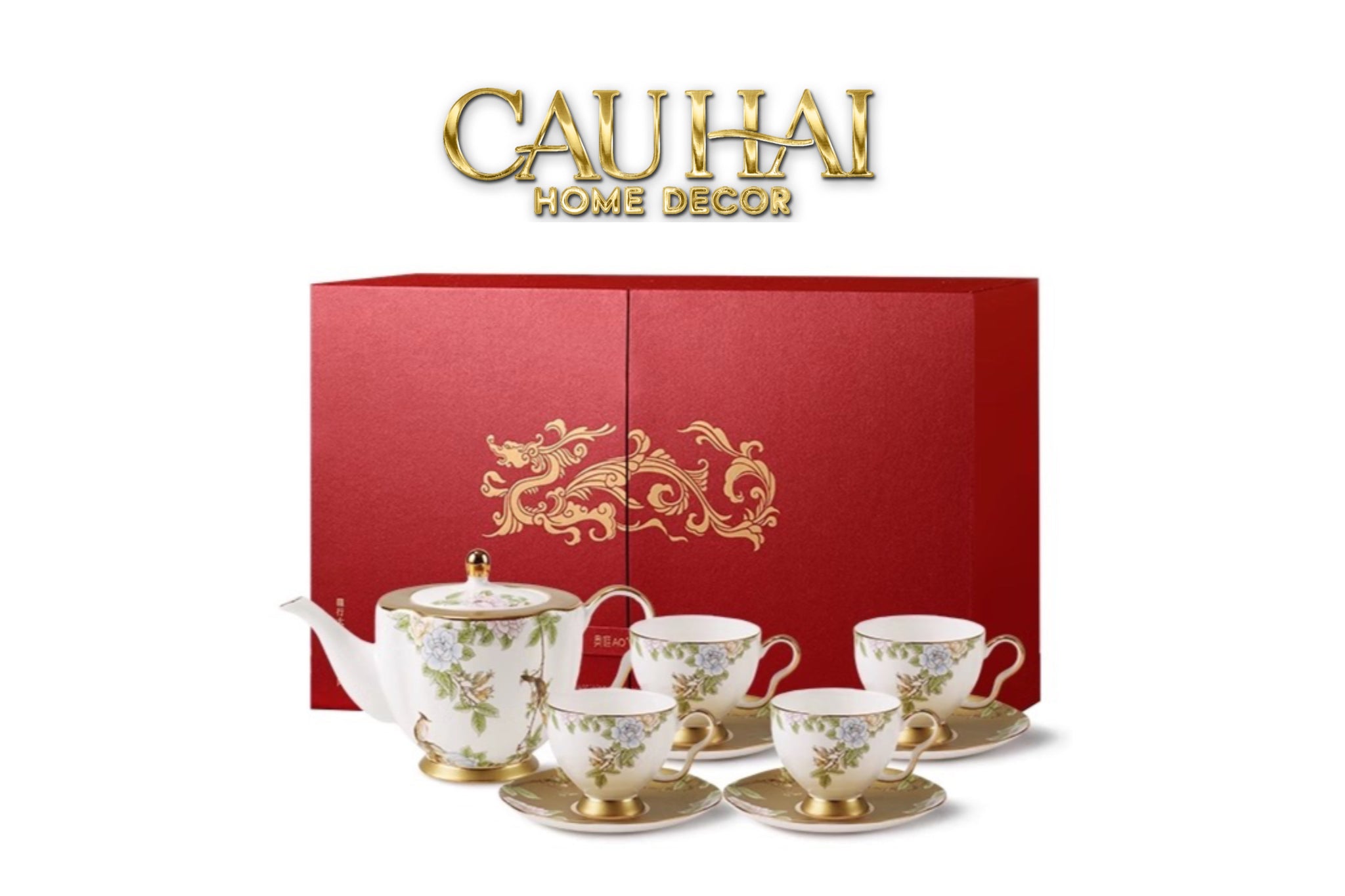 Mais Gift Set Bình Trà 9 Pcs Hoàng Kim Hưng Vượng