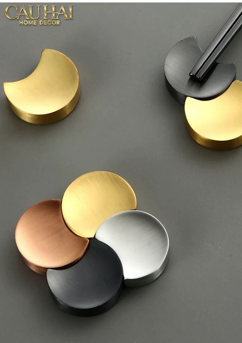 Gác Đũa Bán Nguyệt Golden Silver Cresent Lunar Chopsticks Racks 3.5