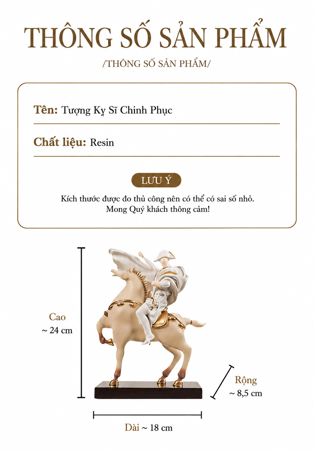 Tượng Hoàng Đế Chinh Phạt  Empereur  Napoléon Impériale Conquête  - Jour / Nuit H24