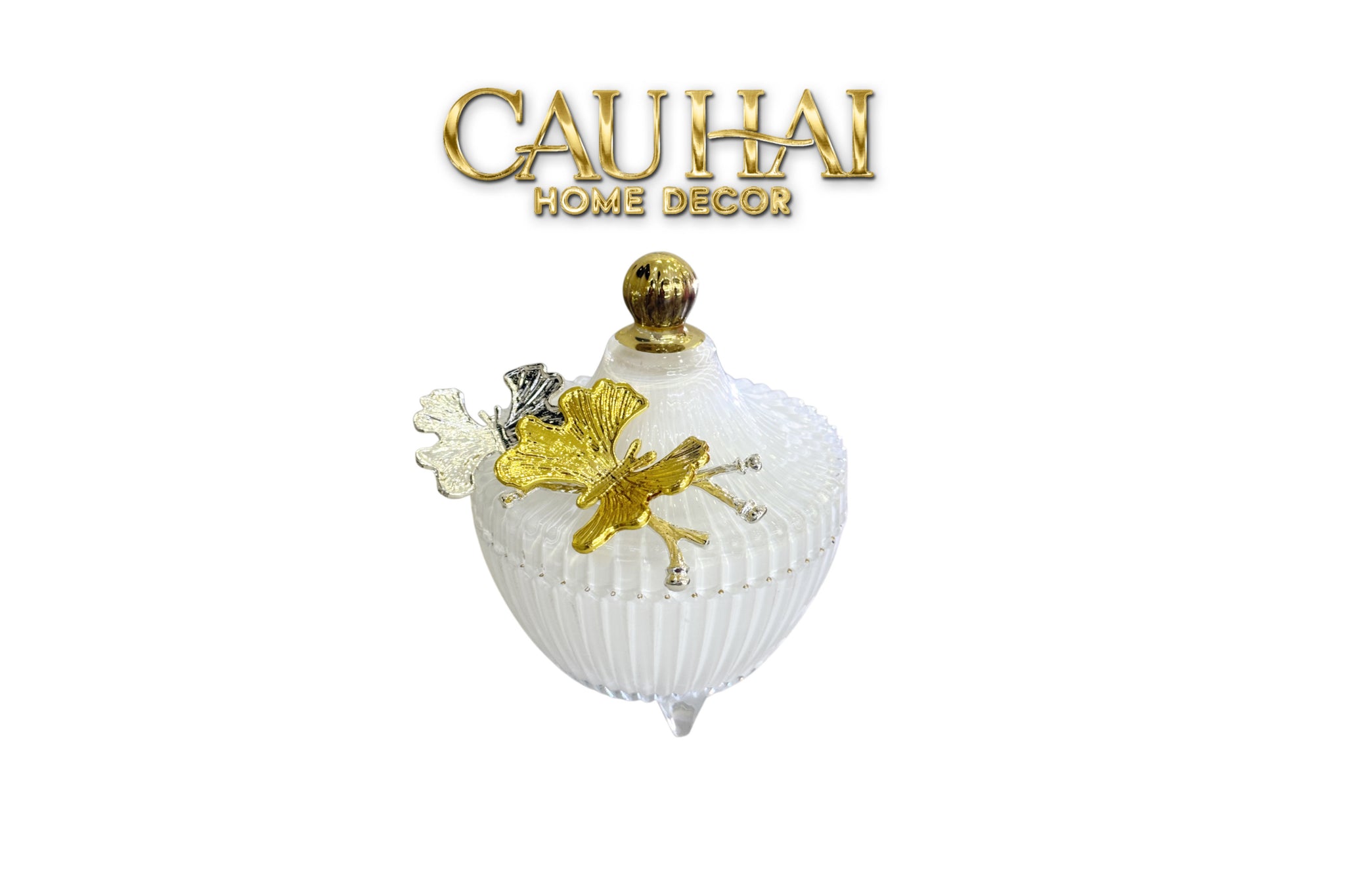 Maison Couture - Lọ Kẹo Thuỷ Tinh Papillon Blance Royale