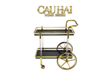 Home Couture - Xe Đẩy Quầy Bar Car Hemingway Trolley - Black Mirror