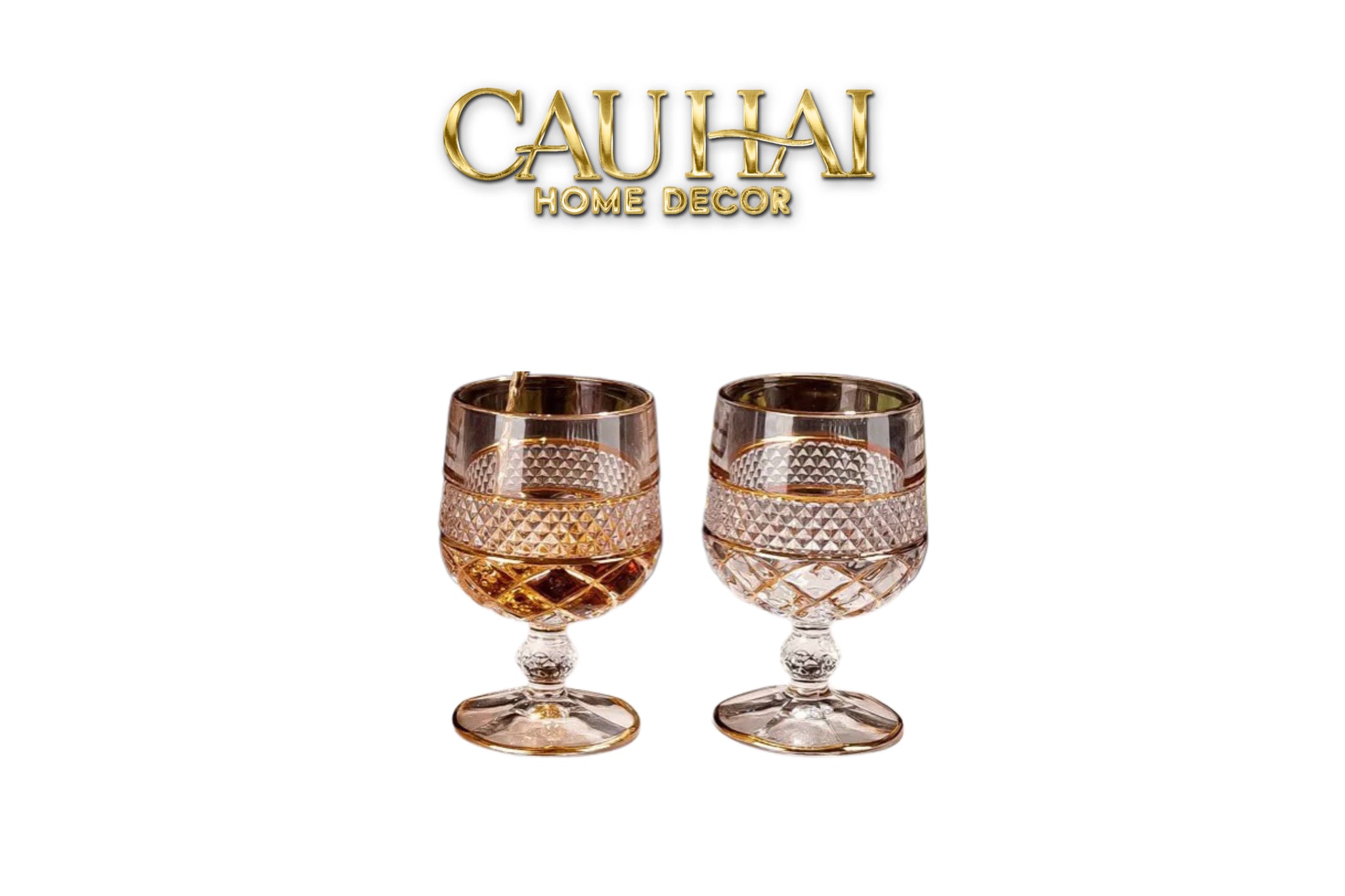 SET OF 2 D'Or WALTER GOBLET CRYSTAL CUP 250ML