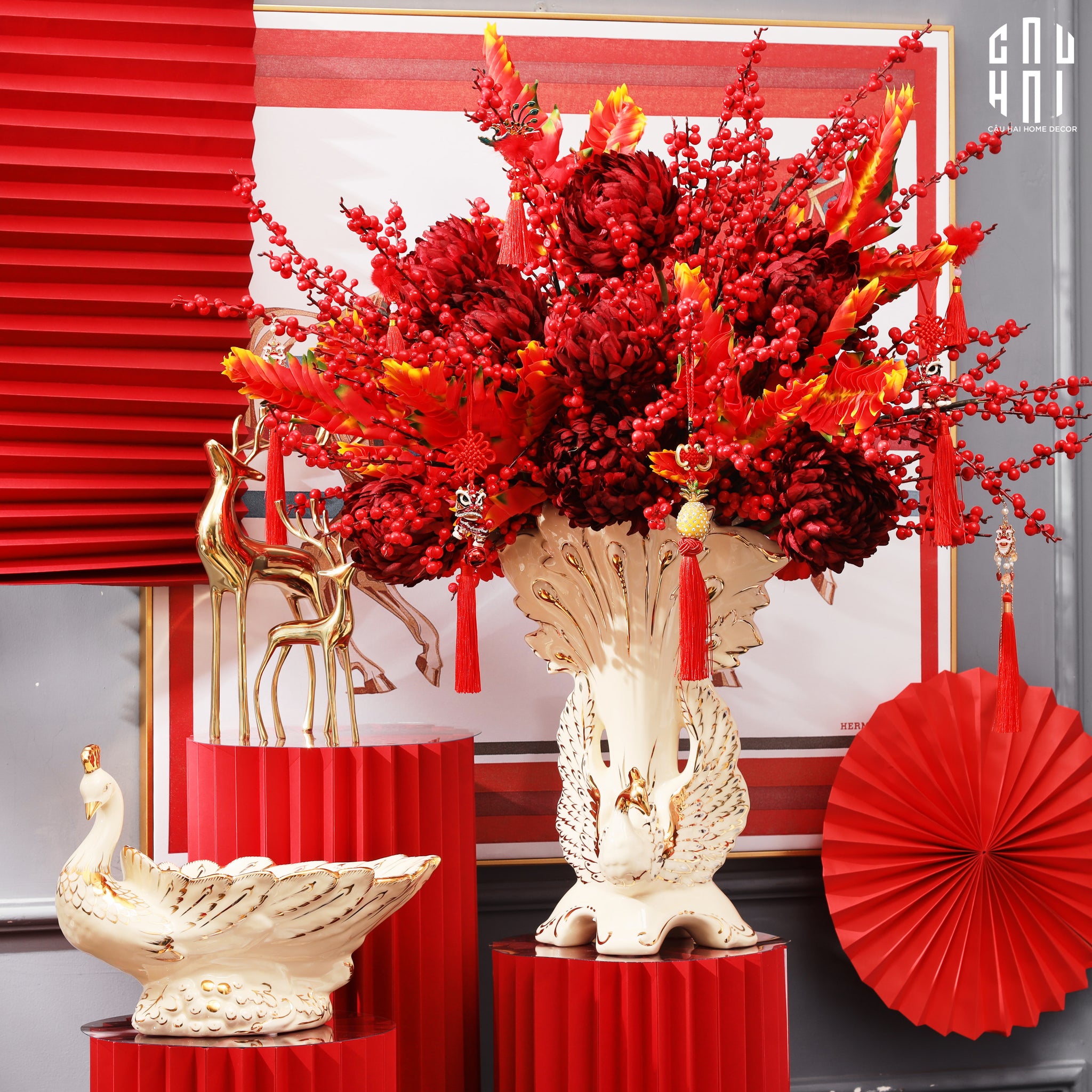 HOME COUTURE - BÌNH HOA KHỔNG TƯỚC SS25 - CẬU HAI HOME DECOR