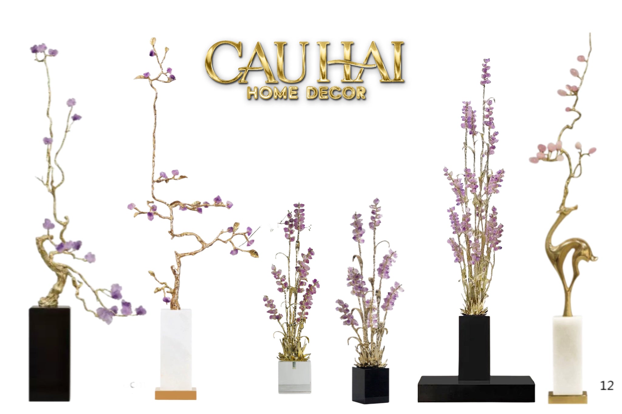 HOME COUTURE - TƯỢNG LÚA MÌ BRASSON ÉPI DORÉ AMÉTHYSTE PREMIÈRE GALERIE