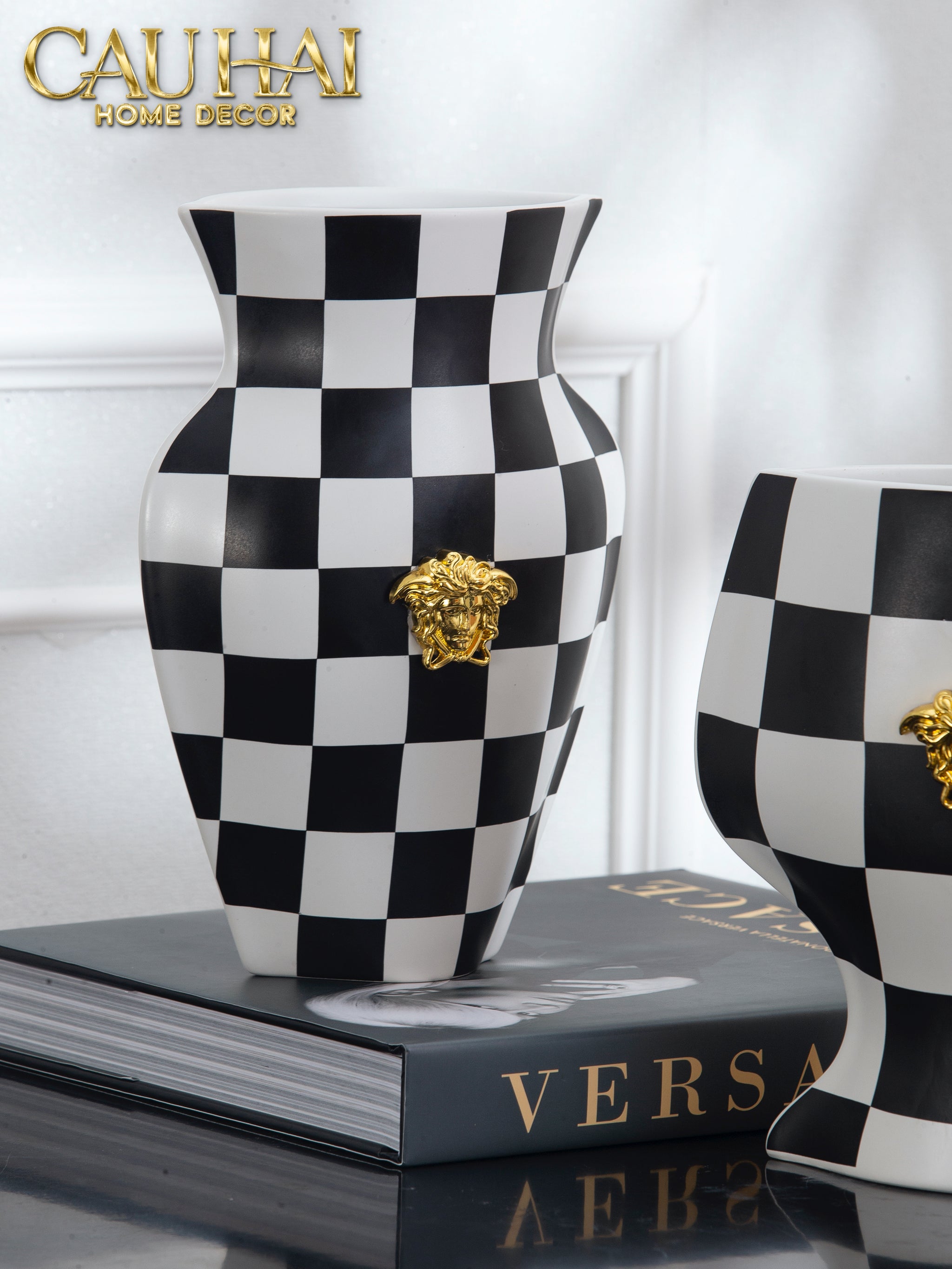 HOME COUTURE - BÌNH HOA  CHECKERBOARD MEDUSA  SIGNATURE H24