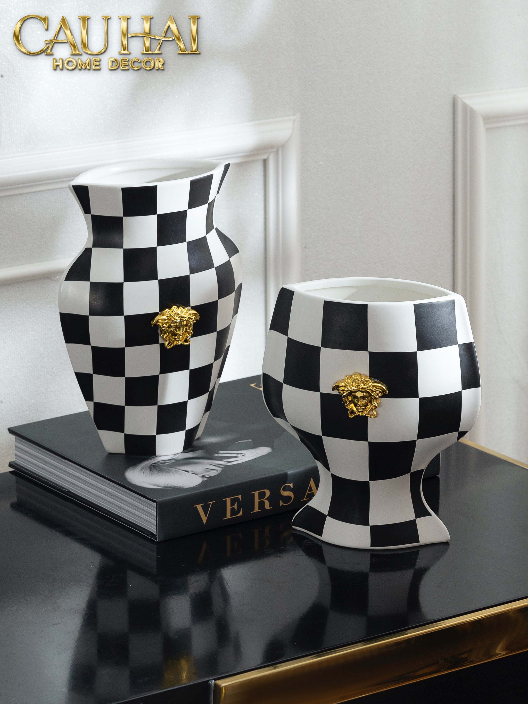 HOME COUTURE - BÌNH HOA  CHECKERBOARD MEDUSA  SIGNATURE H21