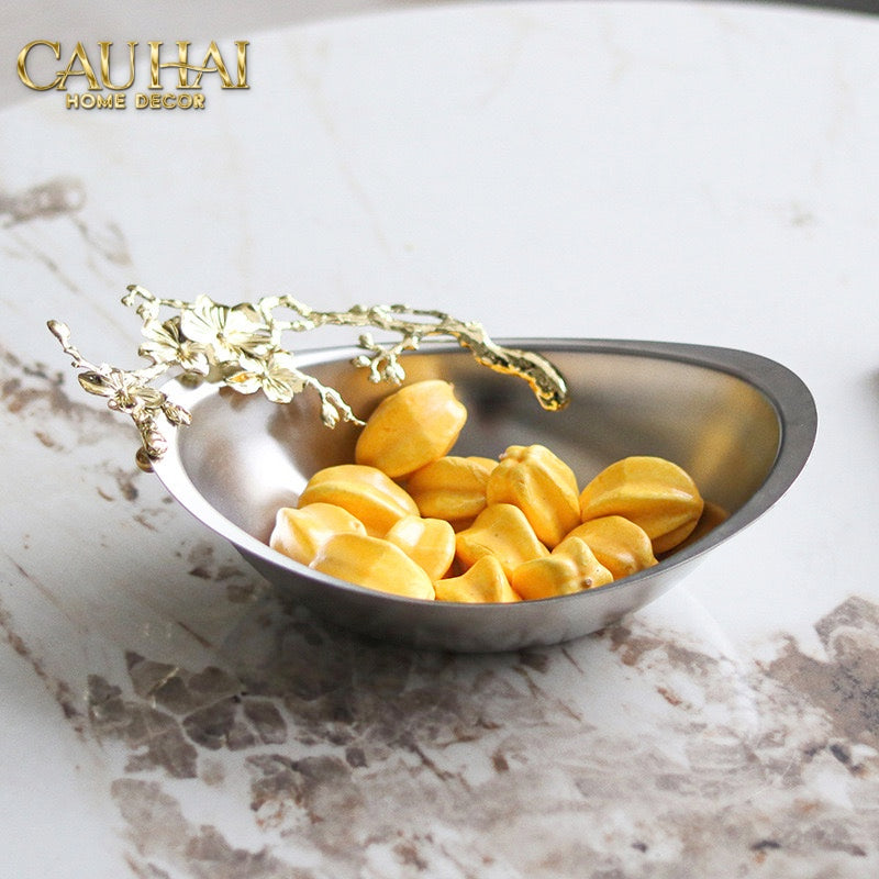 ELYSIAN - PLATINUM GILDED BLOOM DECORATIVE POT