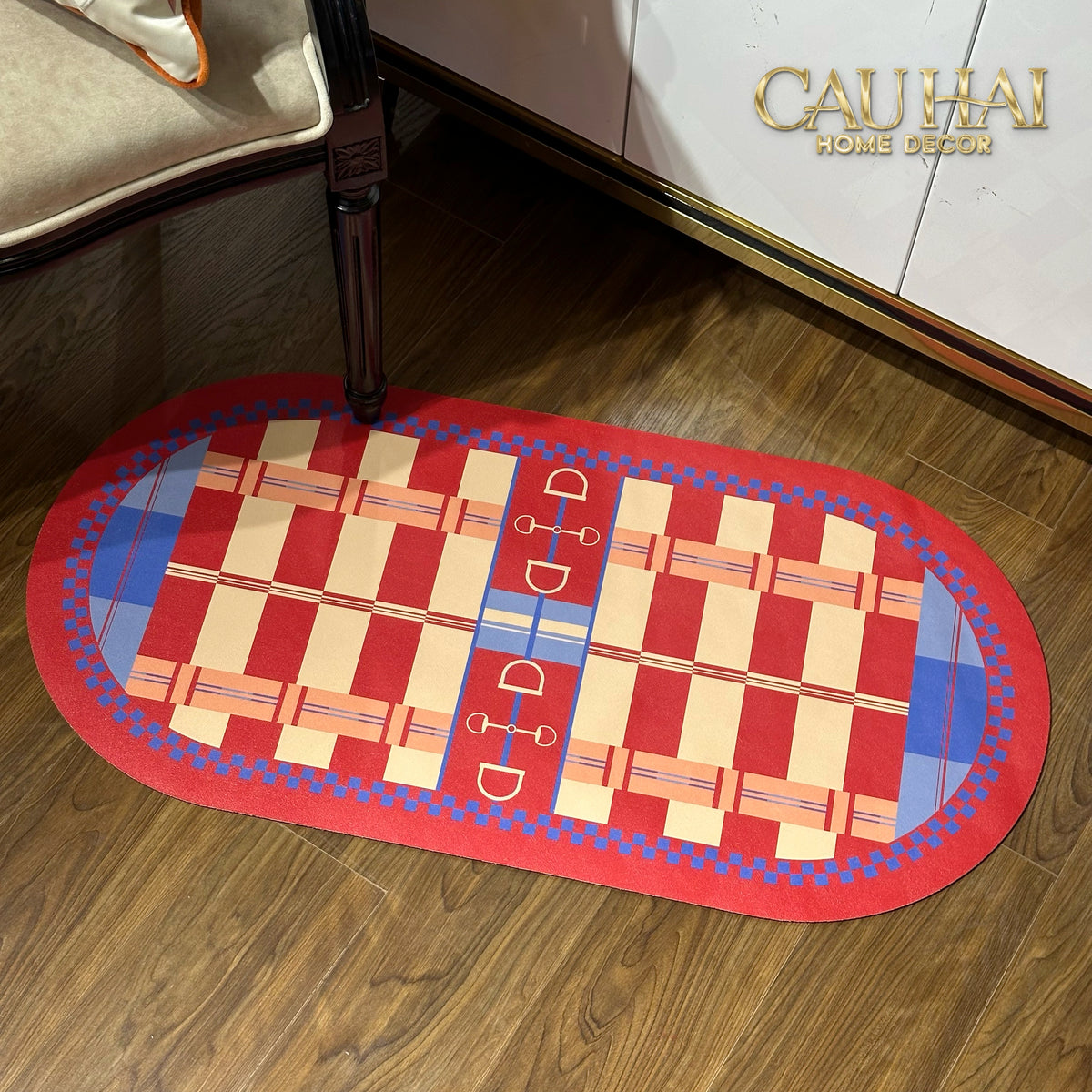 Thảm Cửa / Bathroom  Micro-Nappa  Gen8 45x90 Rouge Vermillion Équestre Horsebits Signature