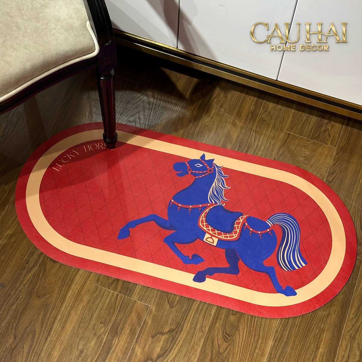 Thảm Cửa / Bathroom Micro-Nappa Gen8 45x90 Ngựa Xanh Hoàng Gia - Crimson  Royal  Cheval