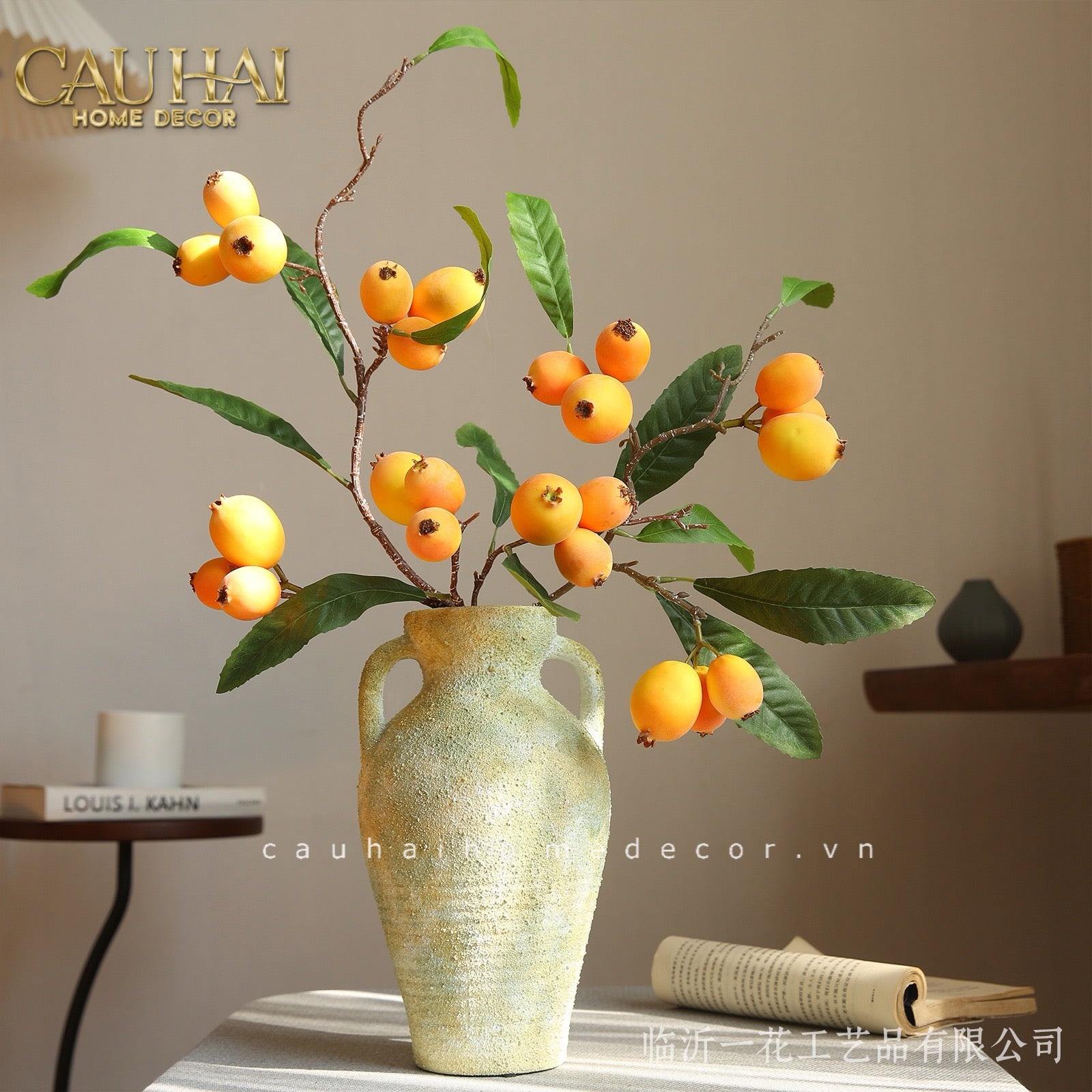 Cành Hồng Bì 105CM - CẬU HAI HOME DECOR