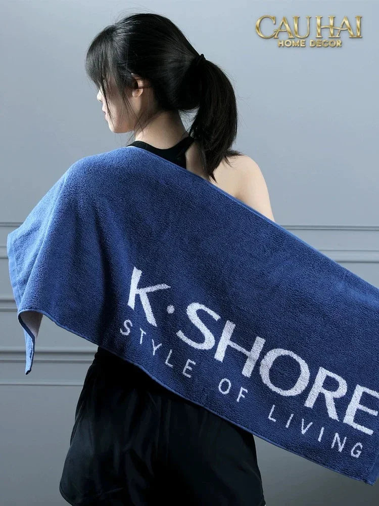Khăn Thể Thao 38X120 - K.Shore Sporty Towel Blue-CẬU HAI HOME DECOR