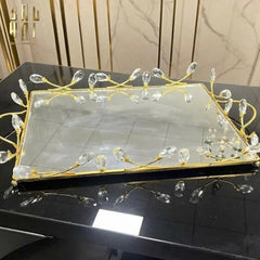 Khay Gương Fleur De Glace 35X45-KHAY TRANG TRÍ-CẬU HAI HOME DECOR