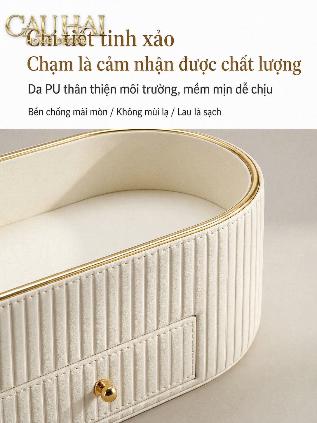 Khay Trang Sức Oval Stag Antler Atelier Cream 28.5x15.3x10-Khay Trang Sức-CẬU HAI HOME DECOR
