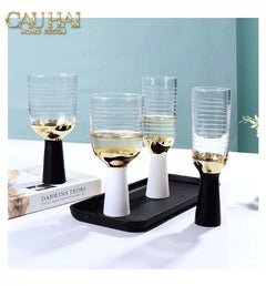 Ly Cocktails Thuỷ Tinh Trắng Opaline Mermaid - Aurealia Gold 19x8.6 400ml-LY THỦY TINH-CẬU HAI HOME DECOR