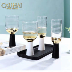 Ly Cocktails Thuỷ Tinh Trắng Opaline Mermaid - Aurealia Gold 19x8.6 400ml-LY THỦY TINH-CẬU HAI HOME DECOR
