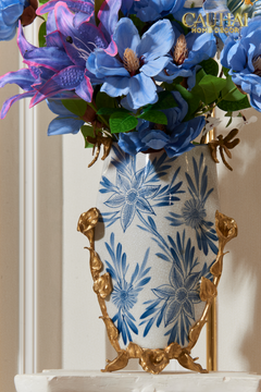Maison Couture - Bình Hoa Imperium Empire Divine Vase - Dragonfly Horizon Urn Indochine Bleu H35x24x16-Bình Hoa-CẬU HAI HOME DECOR