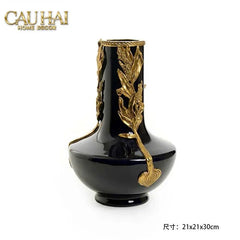Maison Couture - Bình Hoa Imperium Empire Divine Vase - Laurel Amphora Miniature – Imperial Cobalt 30x21x21-Bình Hoa-CẬU HAI HOME DECOR