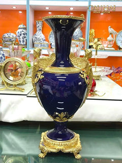 Maison Couture - Bình Hoa Imperium Empire Divine Vase - Laurel Amphora Miniature – Imperial Cobalt 30x21x21-Bình Hoa-CẬU HAI HOME DECOR