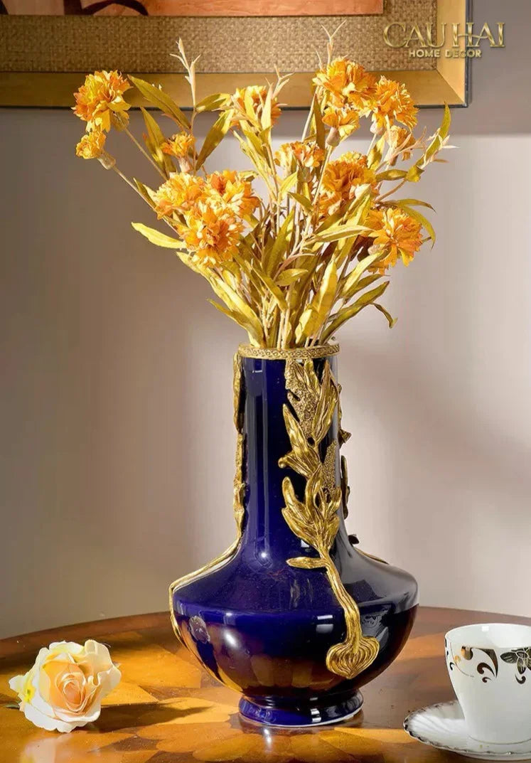 Maison Couture - Bình Hoa Imperium Empire Divine Vase - Laurel Amphora Miniature – Imperial Cobalt 30x21x21-Bình Hoa-CẬU HAI HOME DECOR
