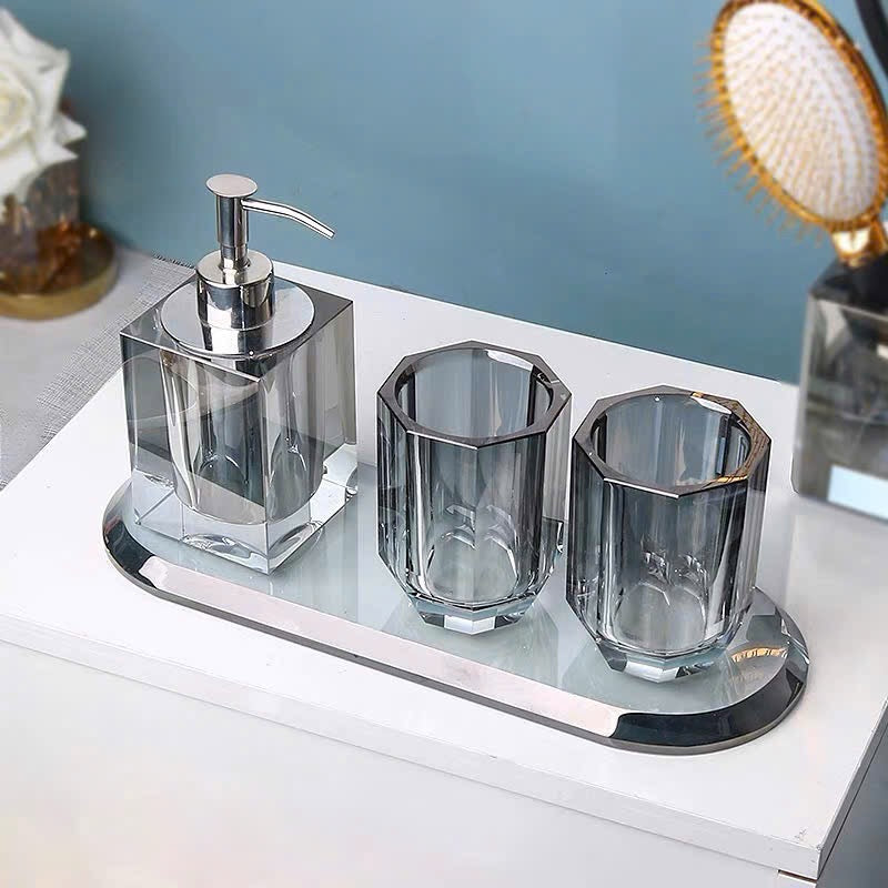 Maison Couture - Bộ Phụ Kiện Nhà Tắm Cristalleries Facette Graphite 4 Pcs-CẬU HAI HOME DECOR