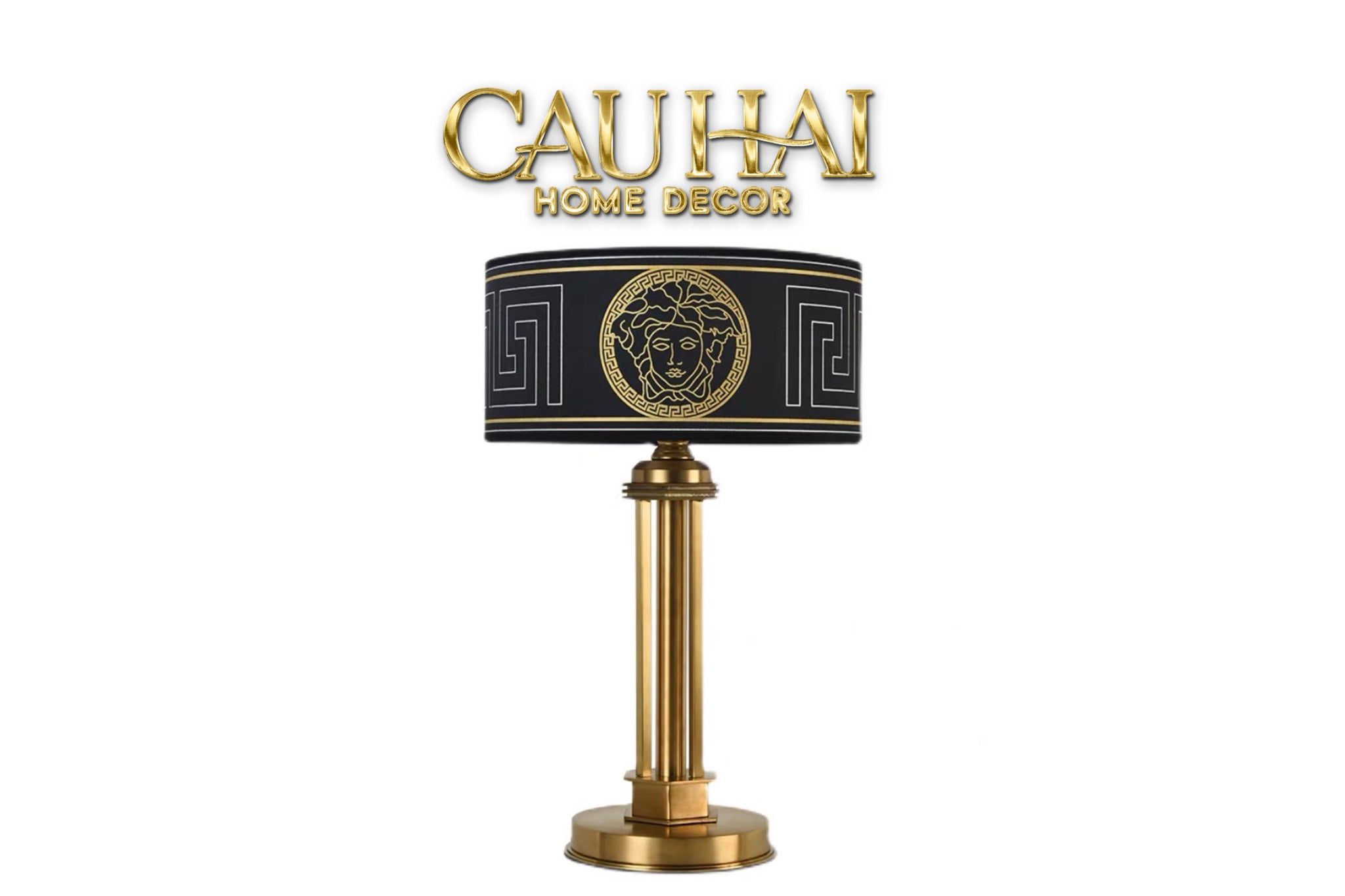 Maison Couture - Đèn Bàn Brasson Signature Medusa Noir 30x30x50-CẬU HAI HOME DECOR