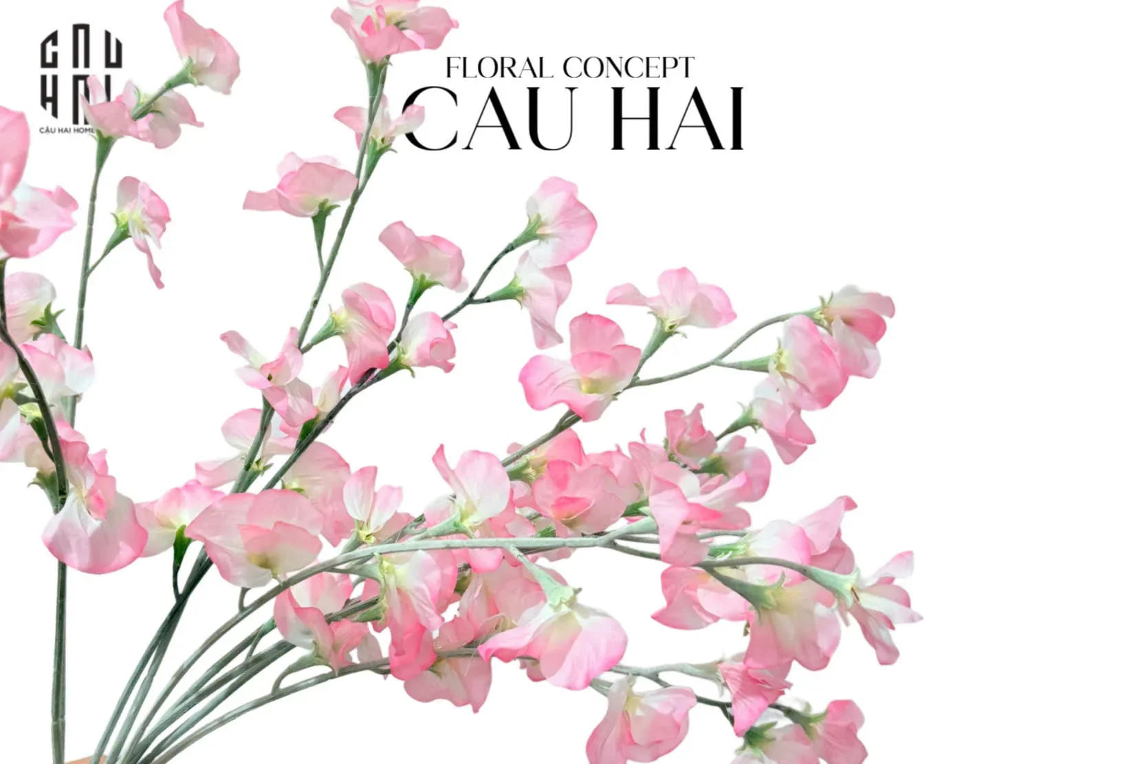 Set 2 Cành Hoa Đậu Pink – Hoa Lụa Cao Cấp Trang Trí Nhà-CẬU HAI HOME DECOR