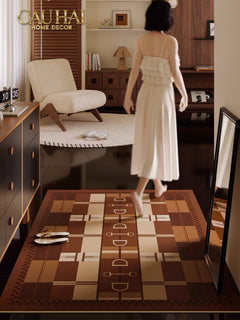 Thảm Cửa / Bathroom Micro-Nappa Gen8 45x90 Étoile Brun Horsebit Signature-THẢM CỬA-CẬU HAI HOME DECOR