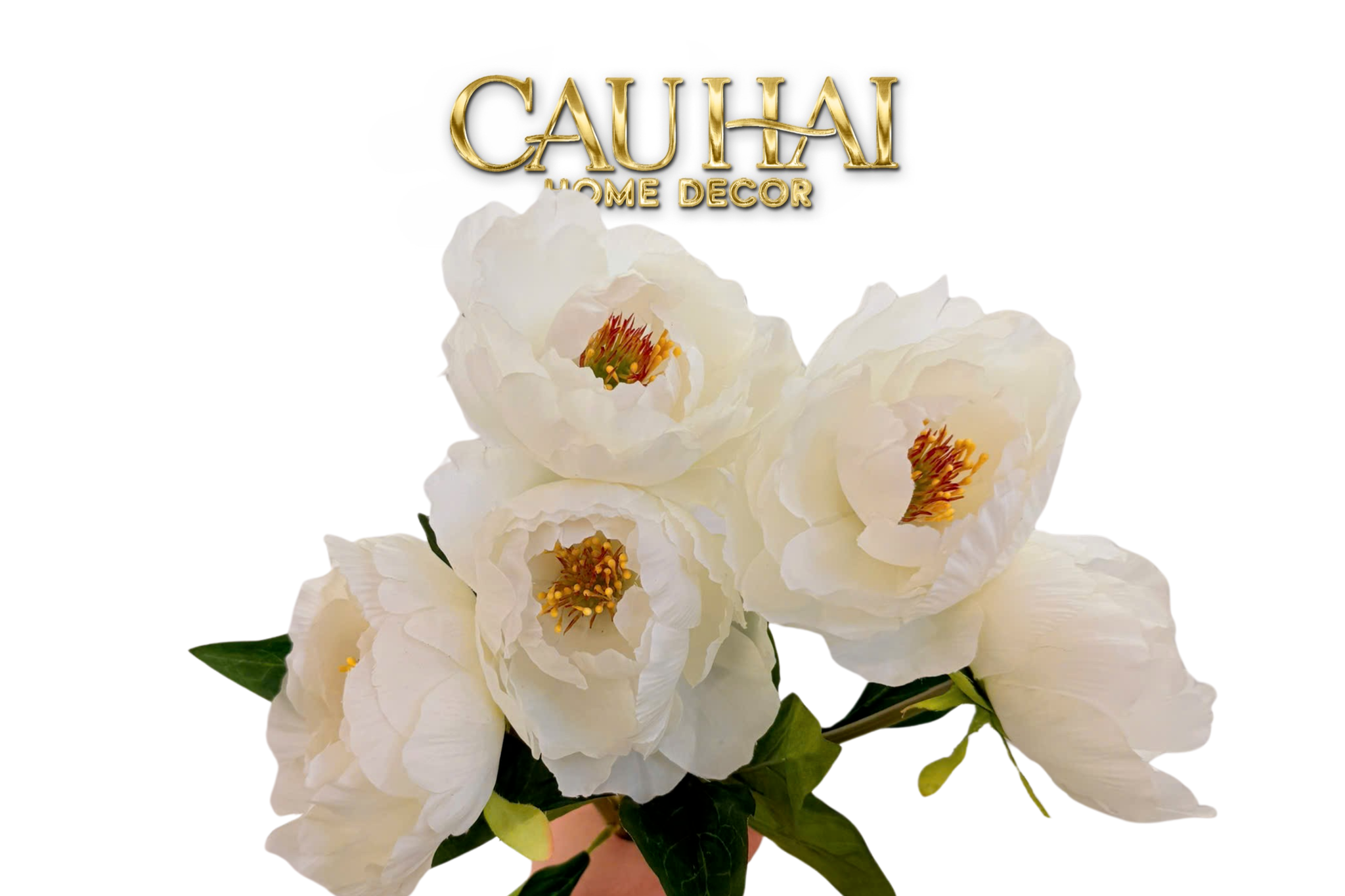 PEONY BRANCH - WHITE
