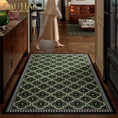 Thảm Cửa Da Cao Cấp - Water & Oil Repellent 60X90 - Olive Green Petals-THẢM CỬA-CẬU HAI HOME DECOR