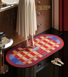 Thảm Cửa / Bathroom Micro-Nappa Gen8 45x90 Rouge Vermillion Équestre Horsebits Signature-Thảm cửa / bathroom-CẬU HAI HOME DECOR