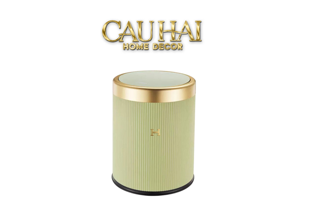 Thùng Rác Nắp Bật Équestre Celadon 12L-Thùng Rác-CẬU HAI HOME DECOR