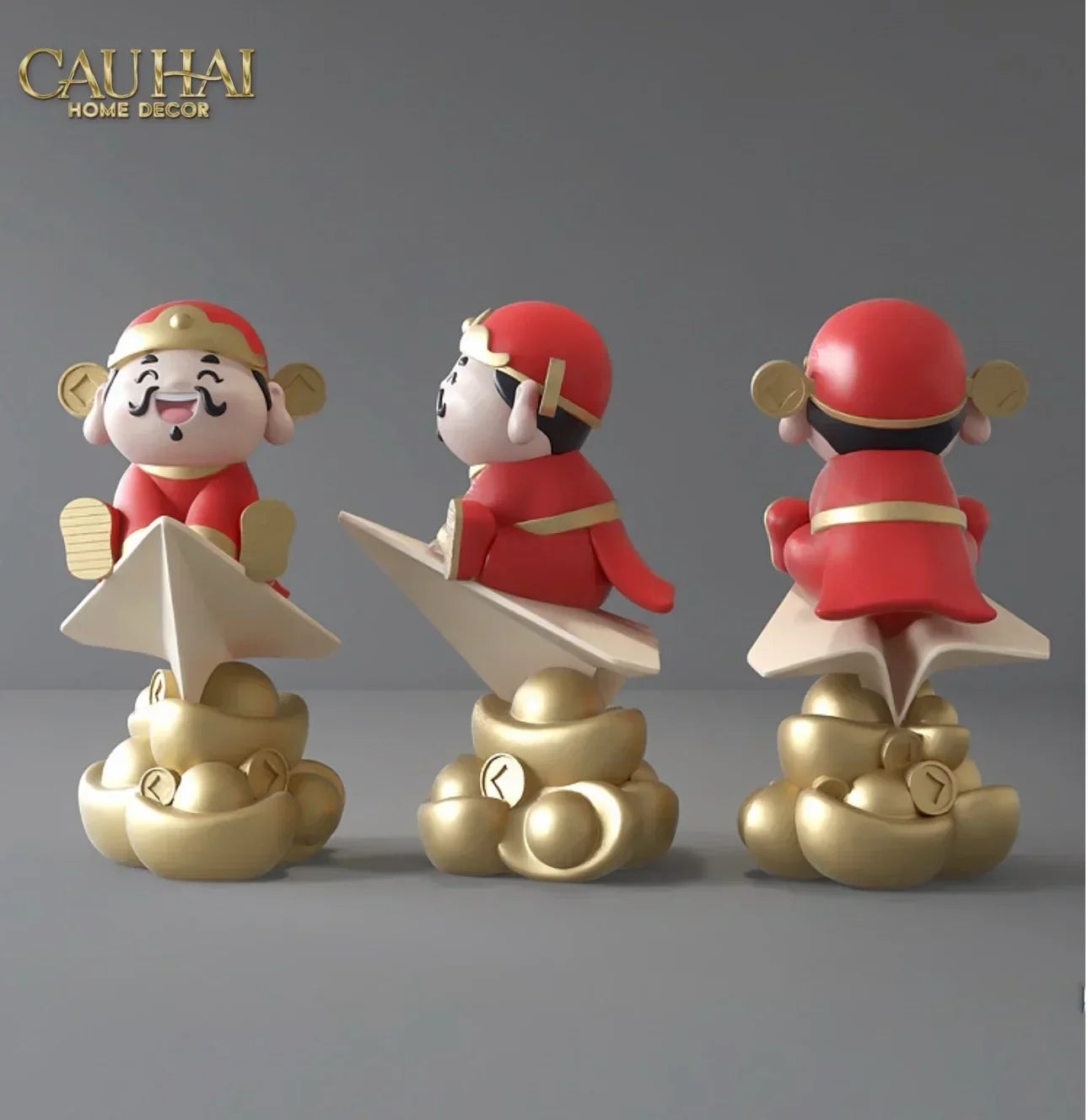 Tượng Đại Thần Tài Túc Hỷ Khang Lạc 60 x 47 x 73-TƯỢNG TRANG TRÍ-CẬU HAI HOME DECOR