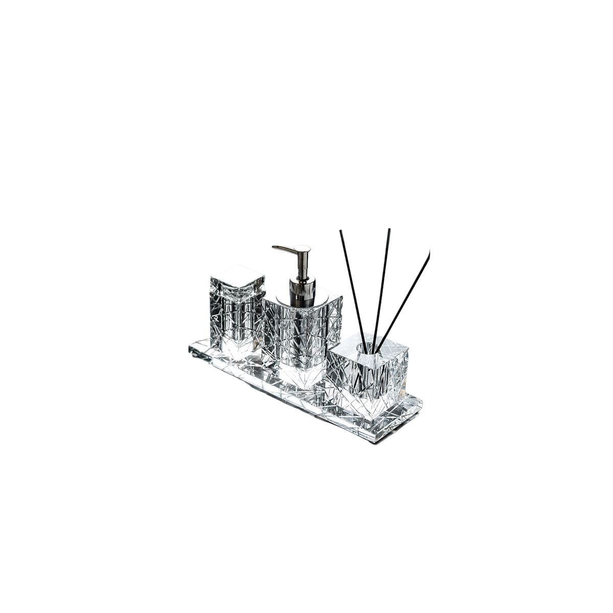 Maison Couture - Lumière Cristalleries Bathroom Vanity Set - Cannage Facetté Set 4pcs