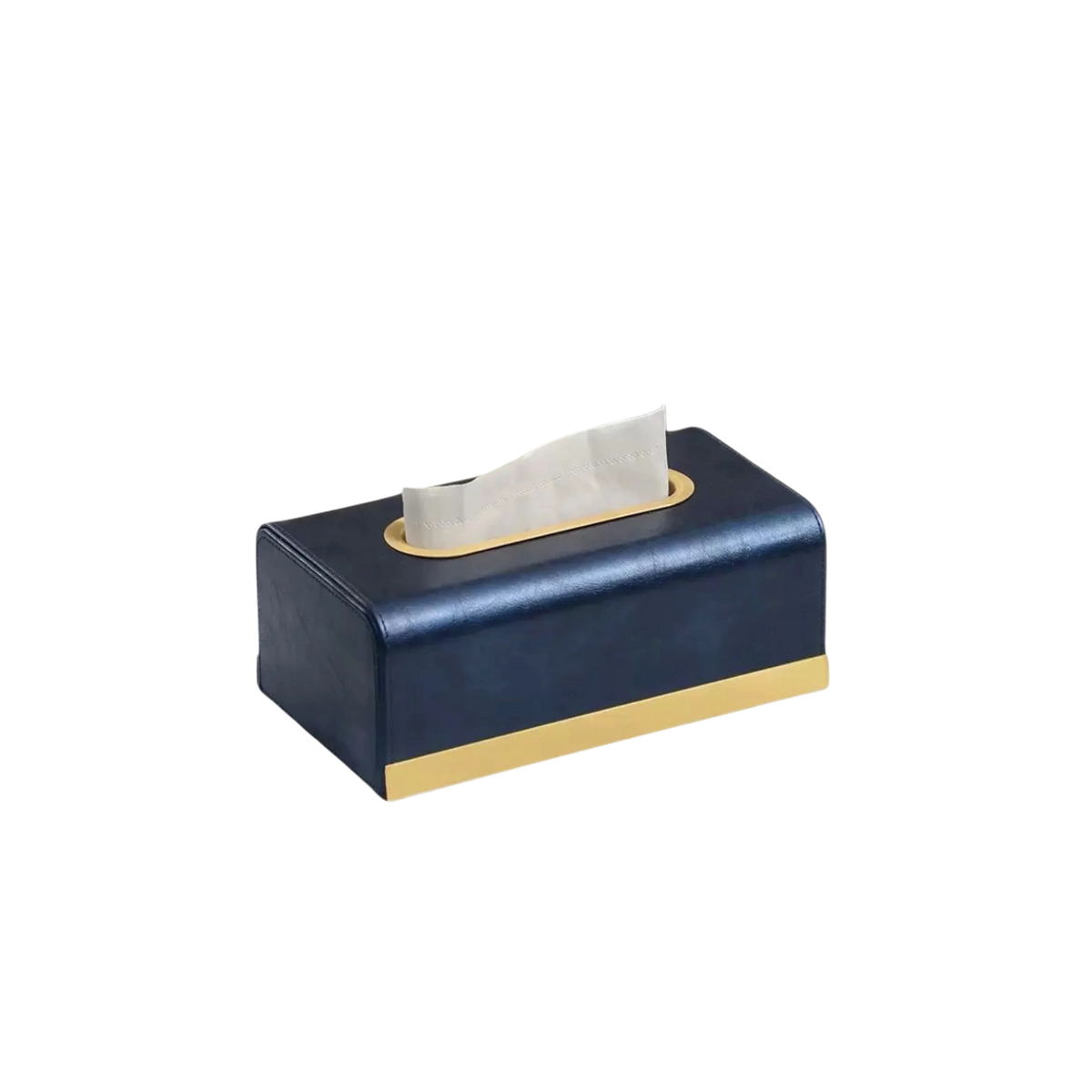 Maison Couture - Royale Bleu Satin Impérial Paon Plumage Tissue Holders
