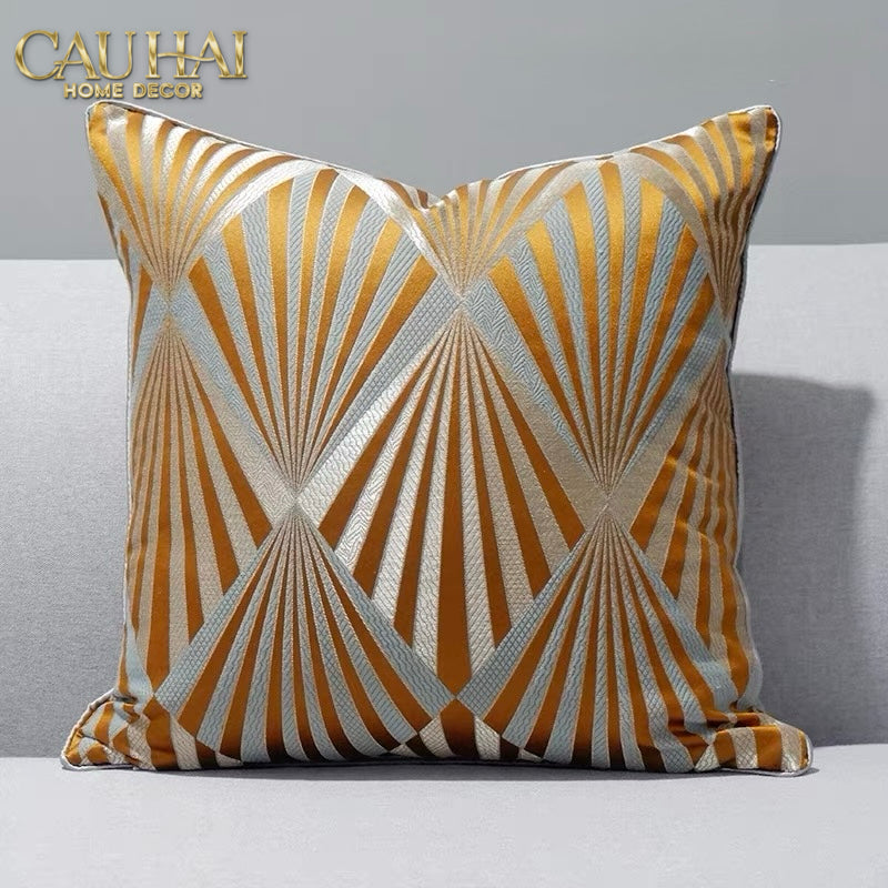 Aurum Sunburst Jacquard Silk Pillowcase 45