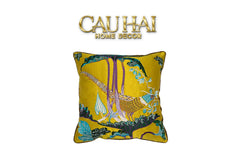 Vỏ Gối Lụa Thêu 3D Hoàng Điểu Tứ Quý - Minh Hoàng 45-vỏ gối-CẬU HAI HOME DECOR