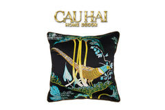 Vỏ Gối Lụa Thêu 3D Hoàng Điểu Tứ Quý - Minh Hoàng 45-vỏ gối-CẬU HAI HOME DECOR