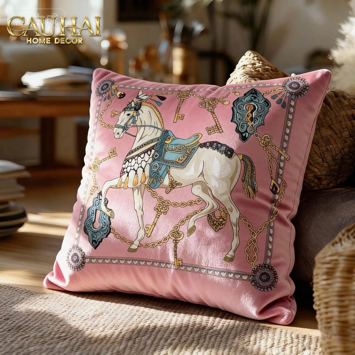 Maison Couture - Vỏ Gối Nhung Cheval d’Or de Dorées 45 - CẬU HAI HOME DECOR