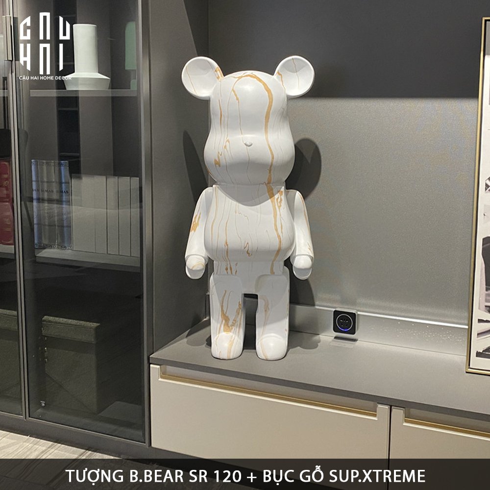 TƯỢNG BEAR BRICK MARBLE 120CM - CẬU HAI HOME DECOR