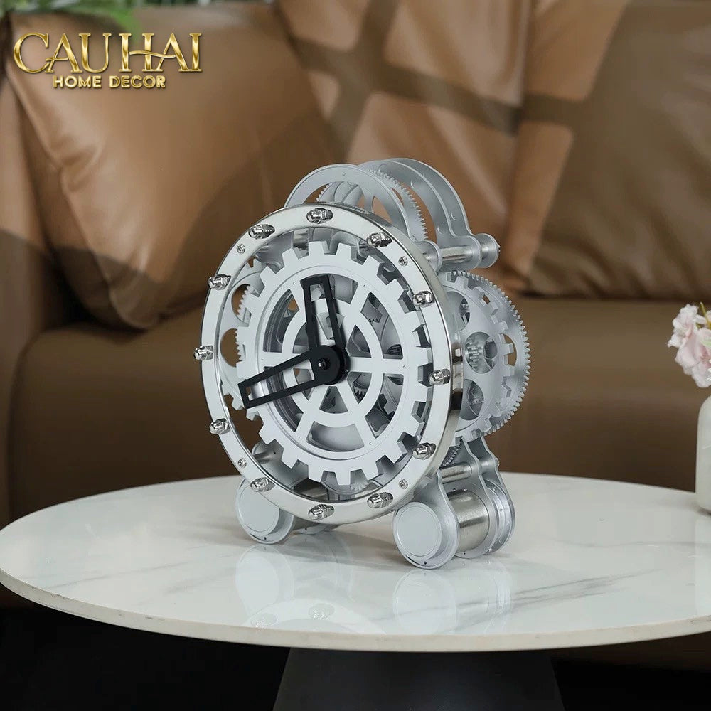 ELYSIAN - ĐỒNG HỒ CƠ HOLOGRAM  MÉCANIQUE ARGENT TABLE CLOCK