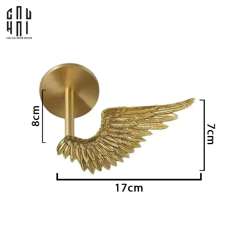 ANGEL WINGS BRASS CURTAIN TIE