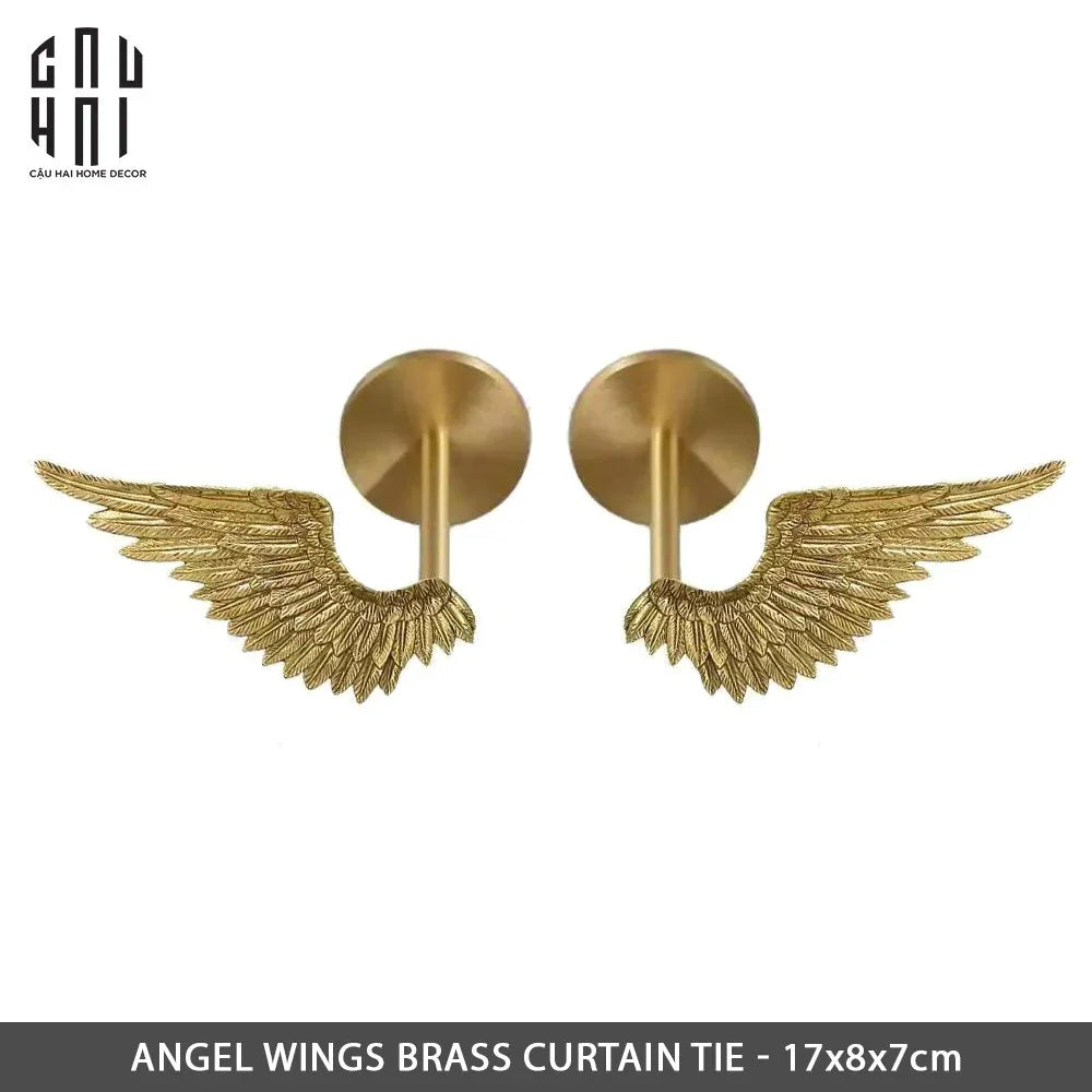 ANGEL WINGS BRASS CURTAIN TIE