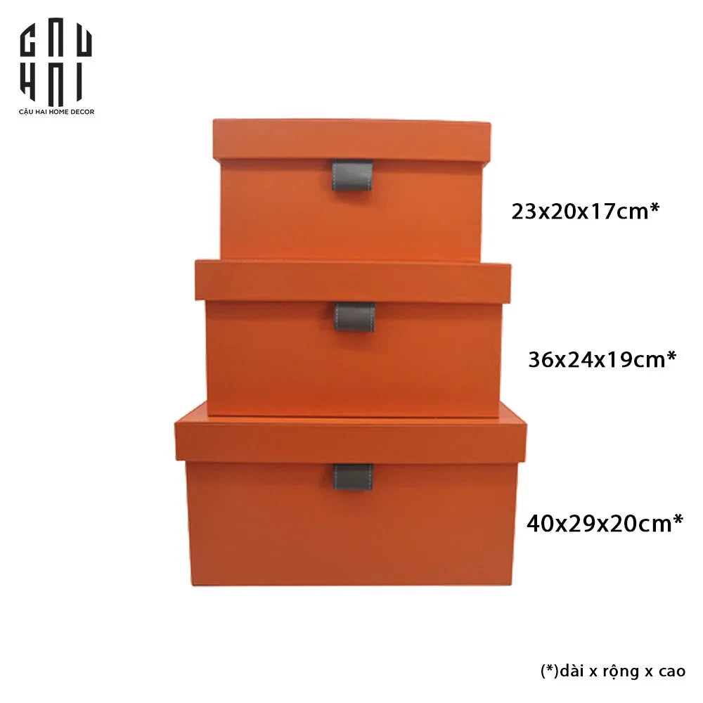 Auburn Modern Leather Box - Set 3-CẬU HAI HOME DECOR