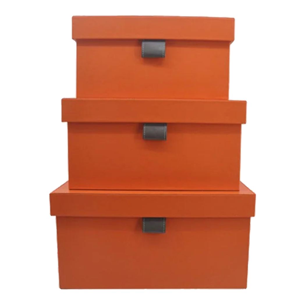 Auburn Modern Leather Box - Set 3 23x20x17 / 36x24x19 / 40x29x20