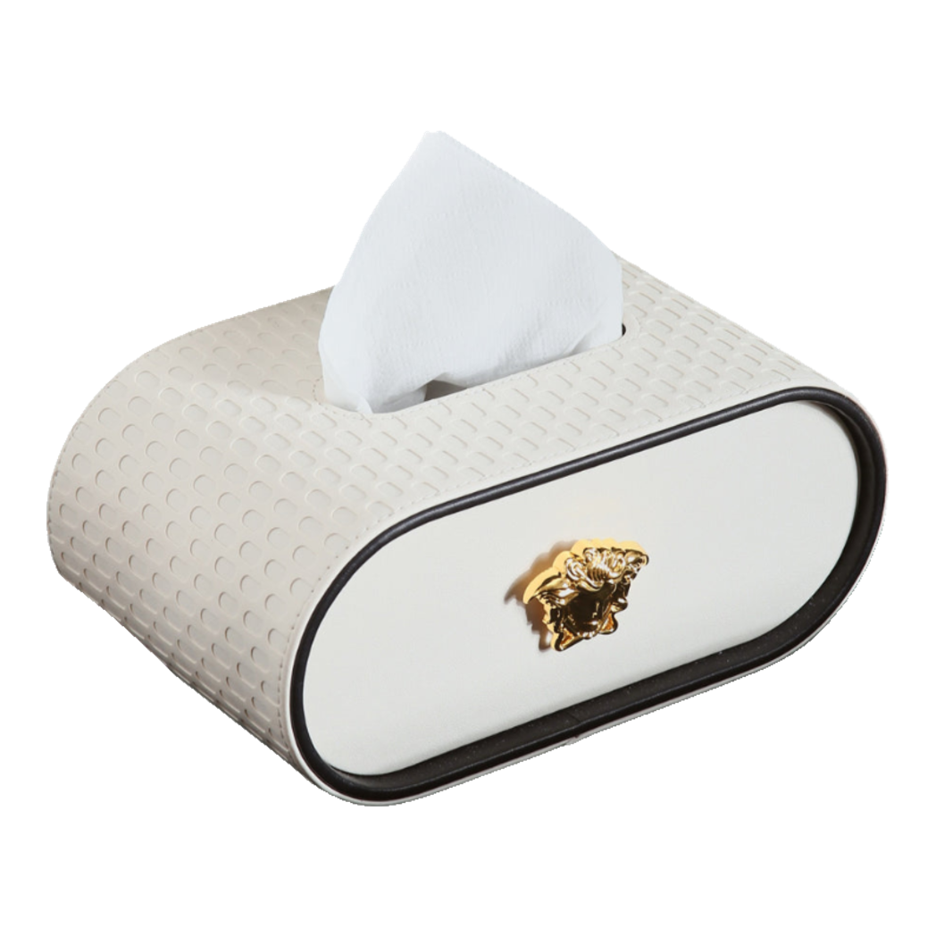Hộp Khăn Giấy Blanc Leather Orbit Opaline Medusa Édition 13x22