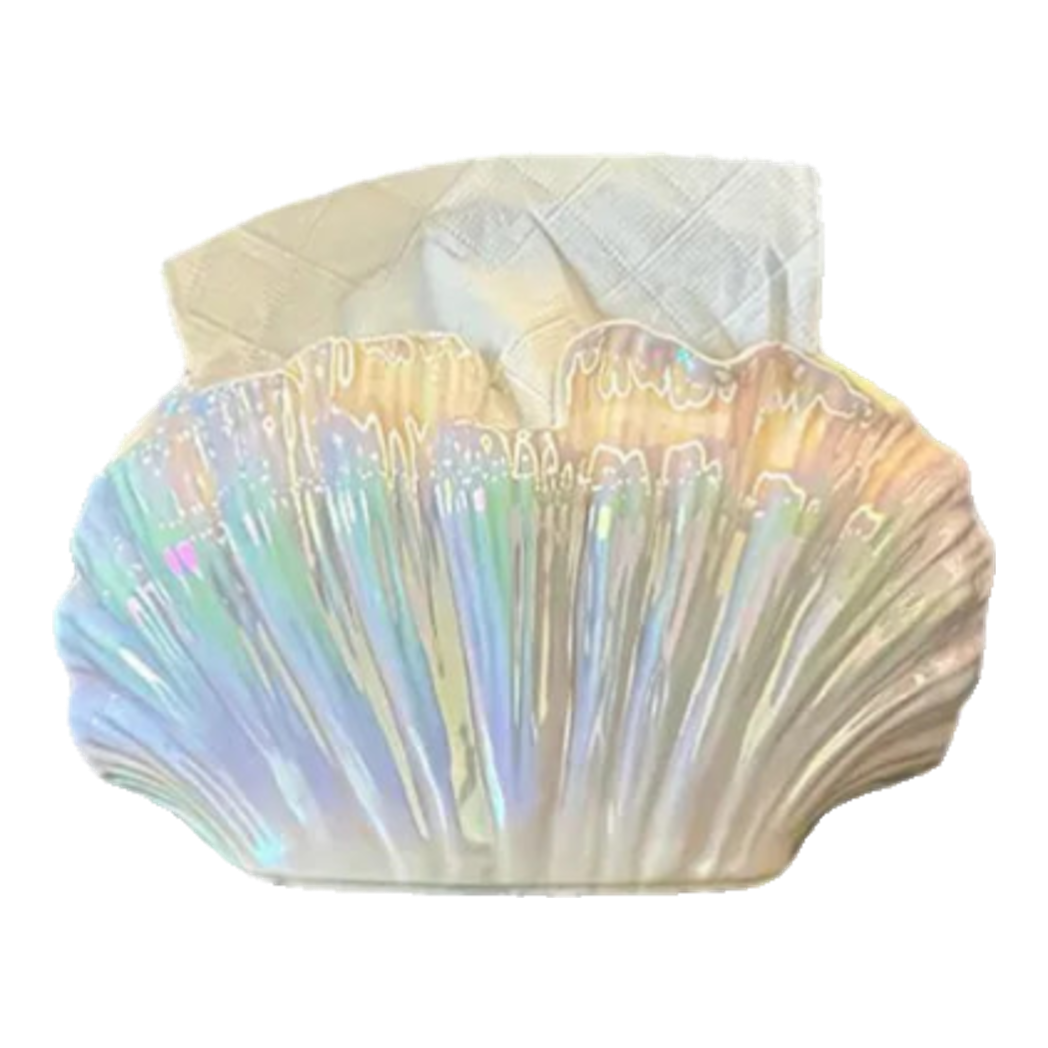 Hộp Khăn Giấy Ceramic White Seashell