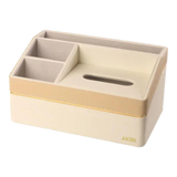 Hộp Khăn Giấy Da 4 Ngăn Remote -  D'Ivoire Céline Tissue Box 17x26