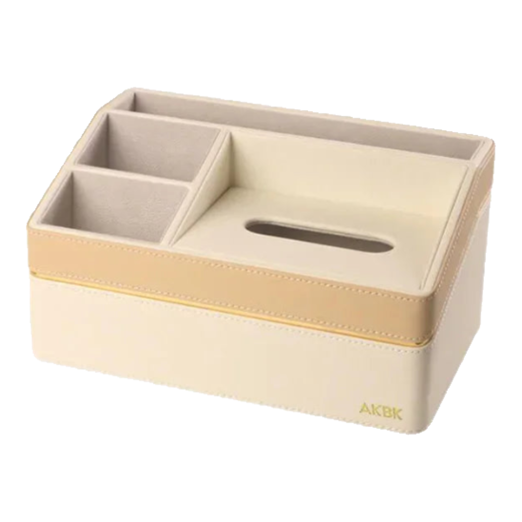 Hộp Khăn Giấy Da 4 Ngăn Remote -  D'Ivoire Céline Tissue Box 17x26