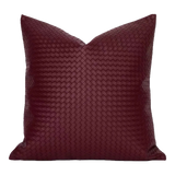 Vỏ Gối Da Burgundy Intrecciato Lattice 45